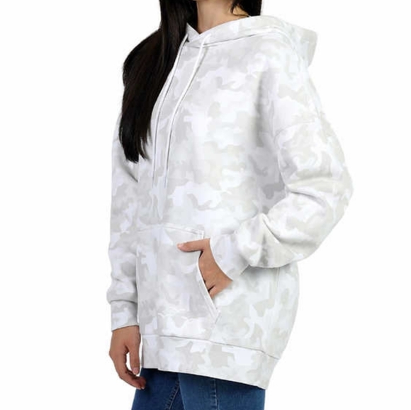 NWT LAZYPANTS sweatshirt hoodie,large L & extra large XL, white camo print - Picture 2 of 3